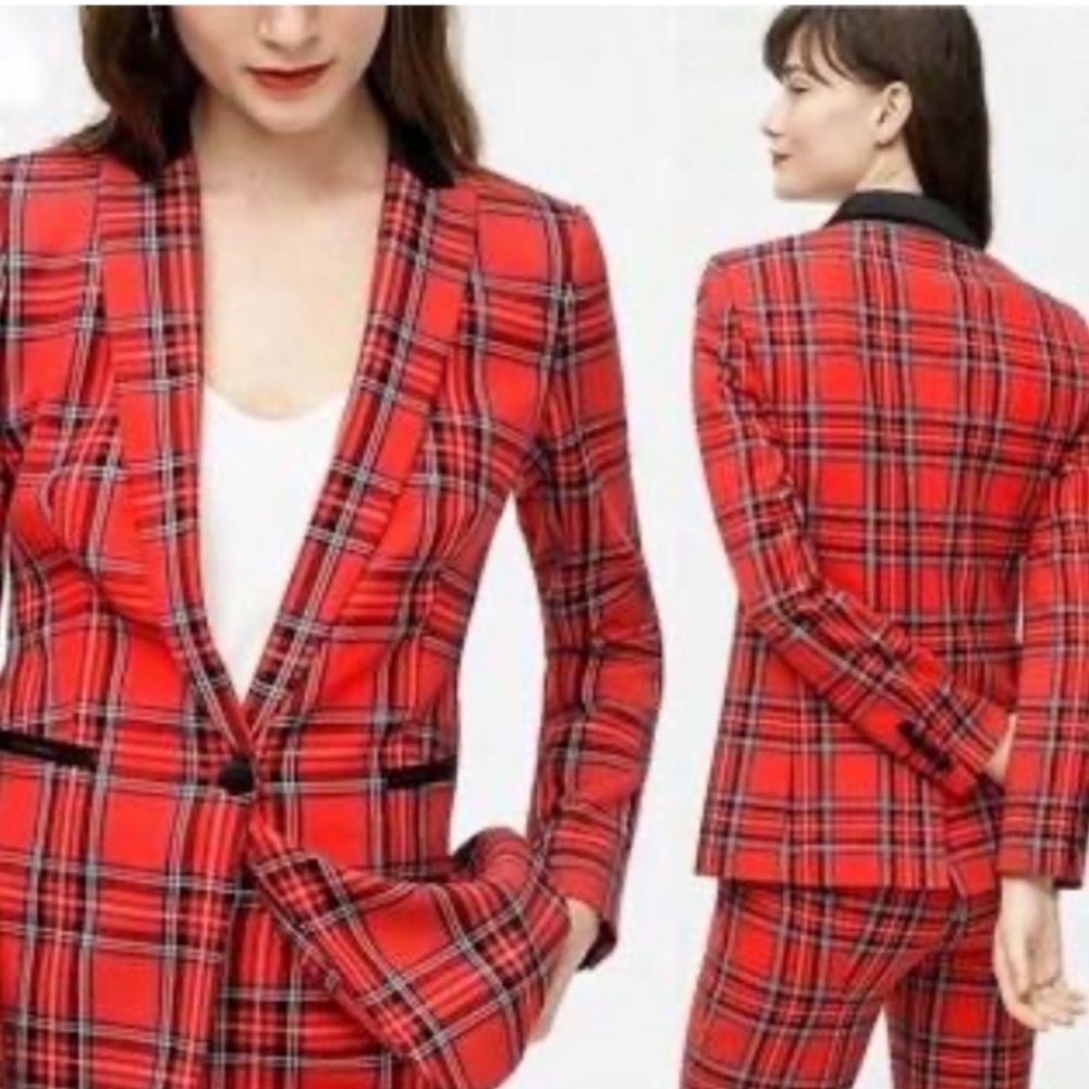 ❄️Wool Checkered Plaid Blazer - Picture 1 of 6